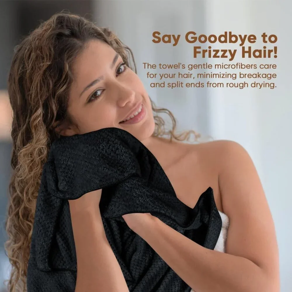Microfiber Hair Towel Wrap 40x20in 5 Pack Quick Dry Anti Frizz for Women